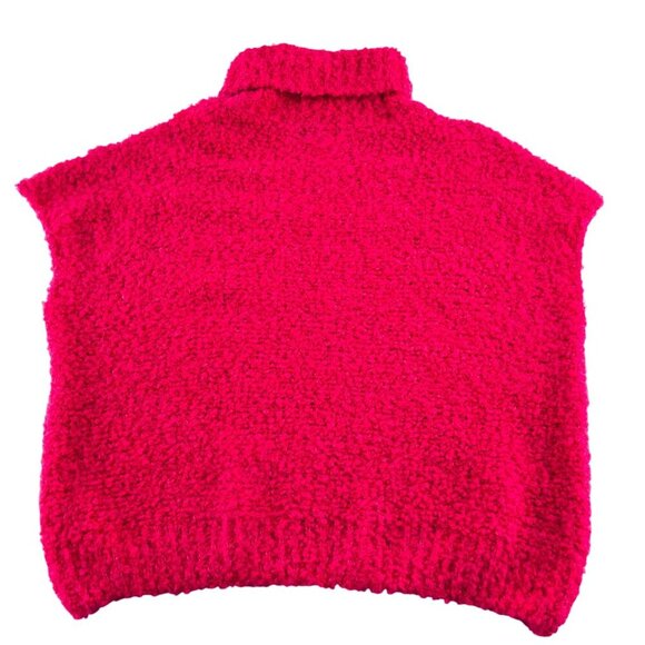 CH New Collection Made In Italy Hot Pink Turtleneck Sleeveless Sweater Small - Picture 4 of 4